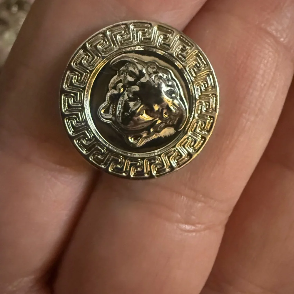 New Versace silver Medusa Round Cufflinks no box
